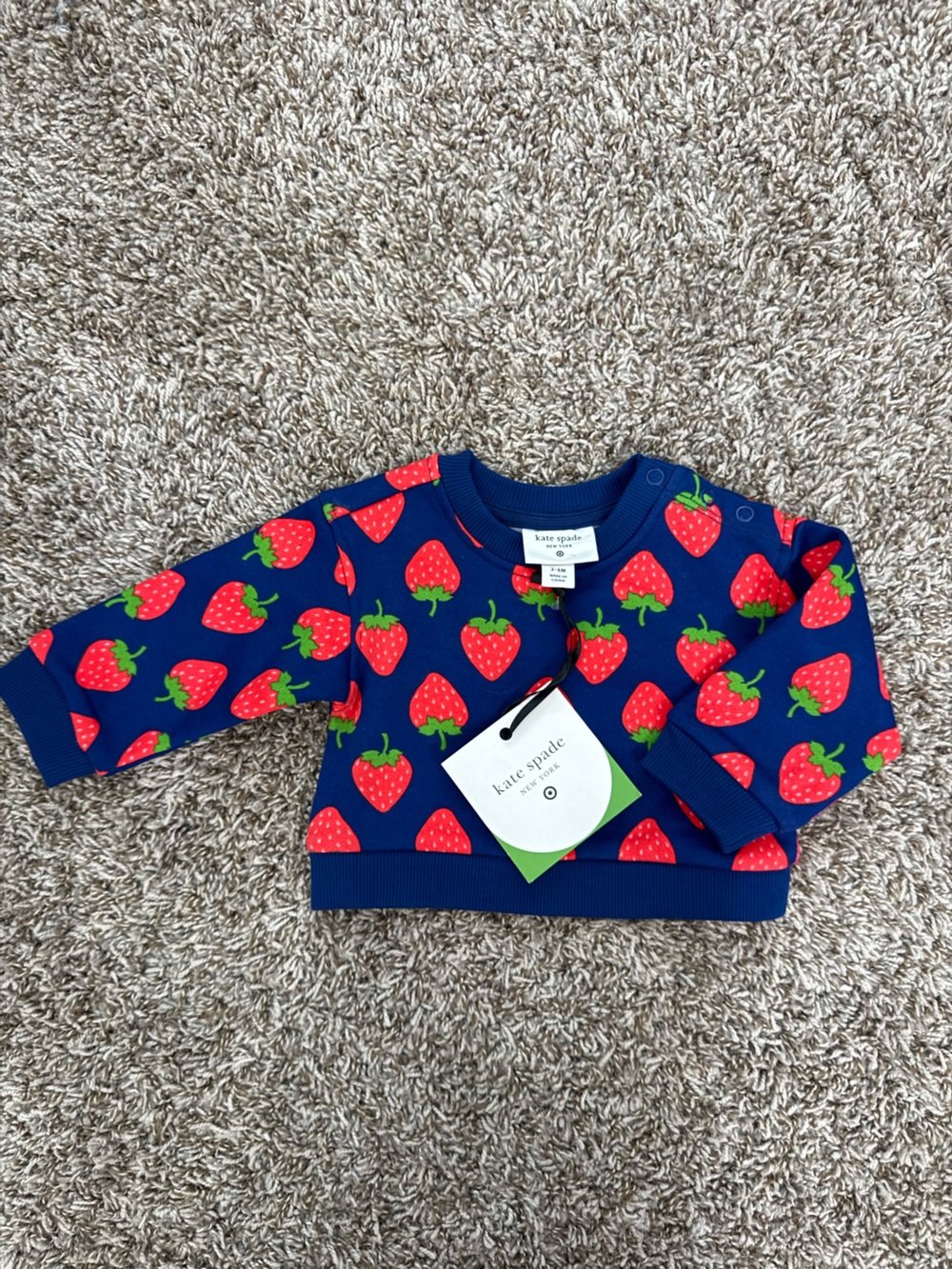 Kate Spade x Target Baby Adaptive Strawberry Print Sweater 3-6 Months